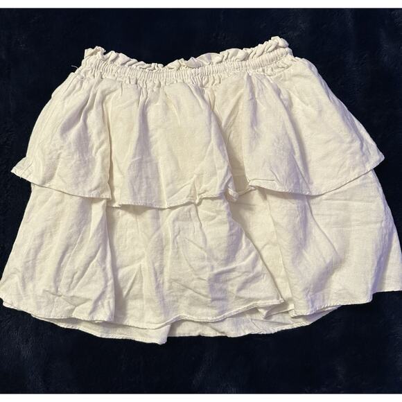 Stoney Clover x Target White Tiered Micro Skirt Linen Blend XS Boho Cottagecore - Picture 7 of 11